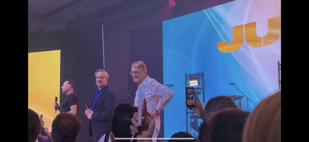 Jupiter Festival co-founders William Mellis and Eric Markgraf with Miami Beach Mayor Steve Meiner during the opening welcome.