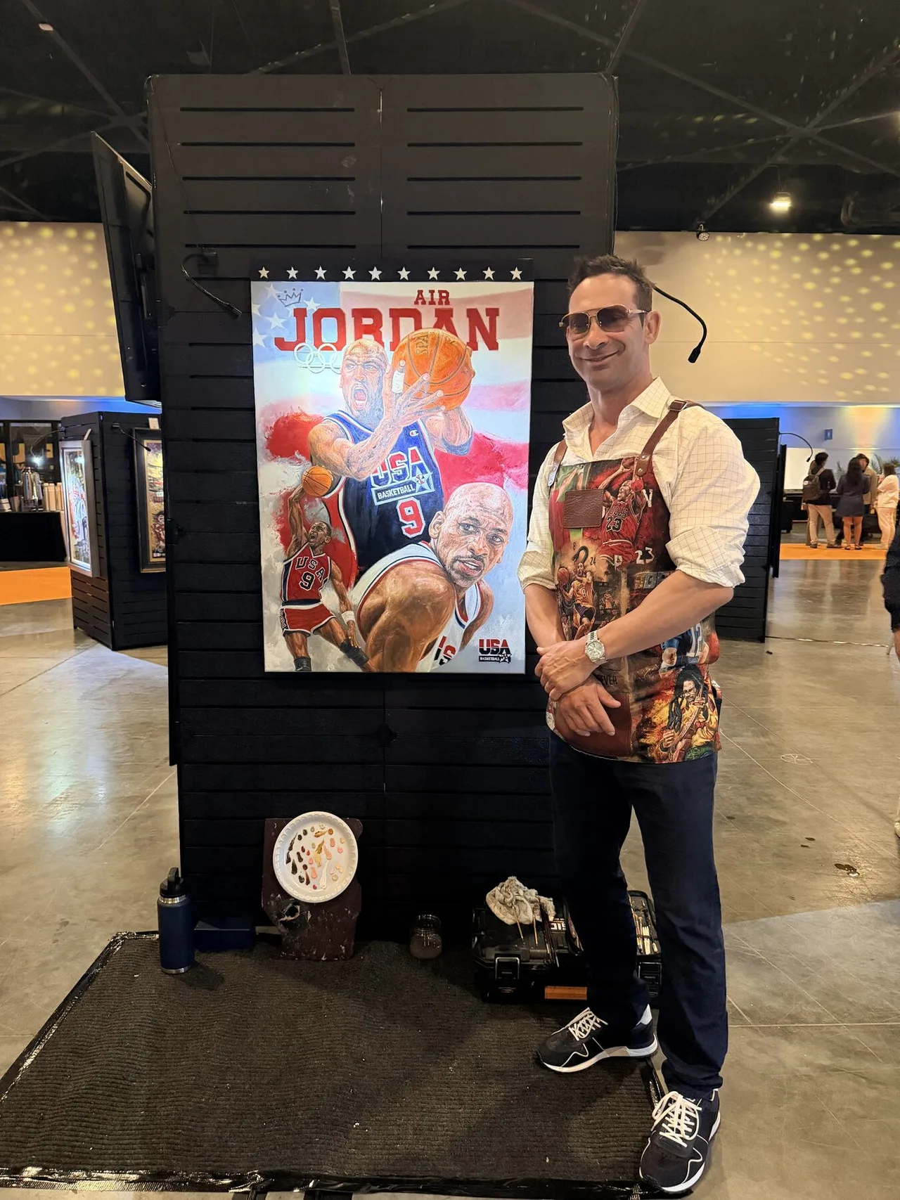 Justyn Farano of Farano Fine Art at Jupiter Festival Miami. His paintings celebrate some of the greatest athletes of our time and are collected by athletes and art collectors.